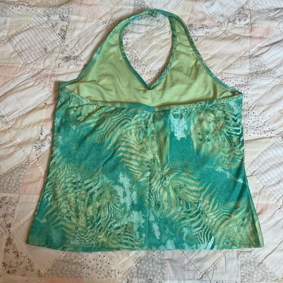 no boundaries vintage y2k green swirled retro hippy halter crop top size large - Picture 5 of 7